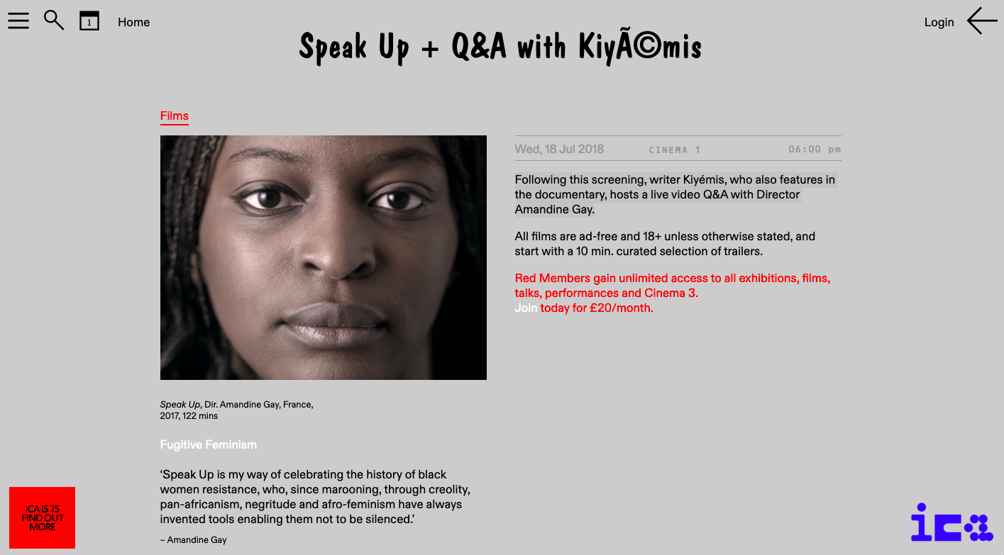 Screening with Q&A Speak Up Amandine Gay & Kiyémis